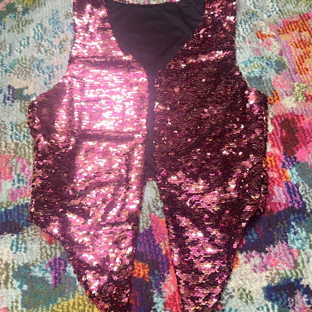 Pink Sequin Vest